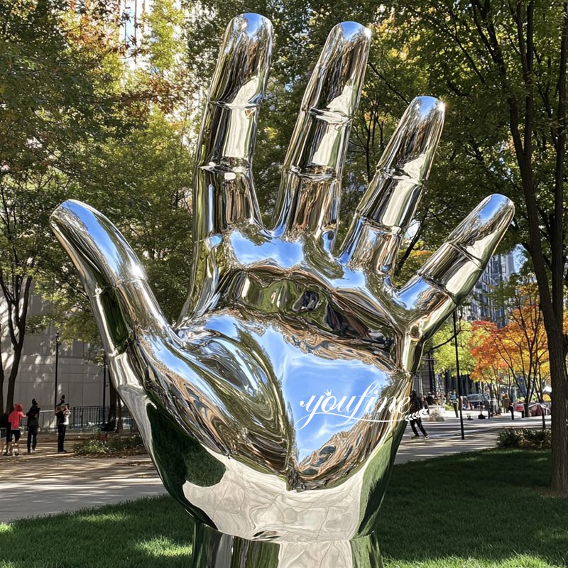 Stainless Steel Big Hand Sculpture