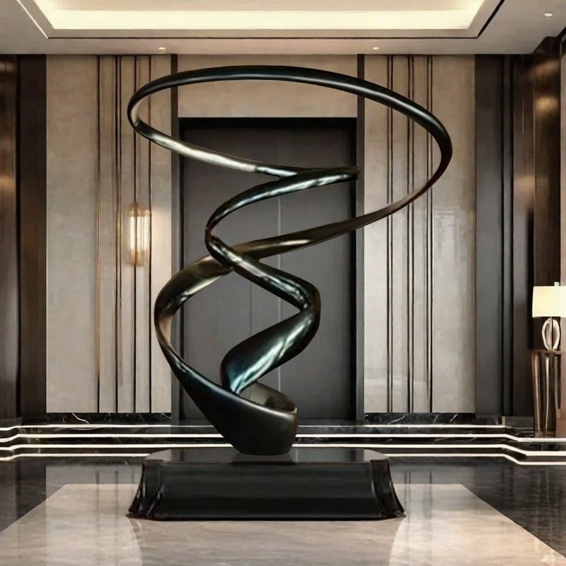 Stainless Steel Black Surround Sculpture for Hotel Decor