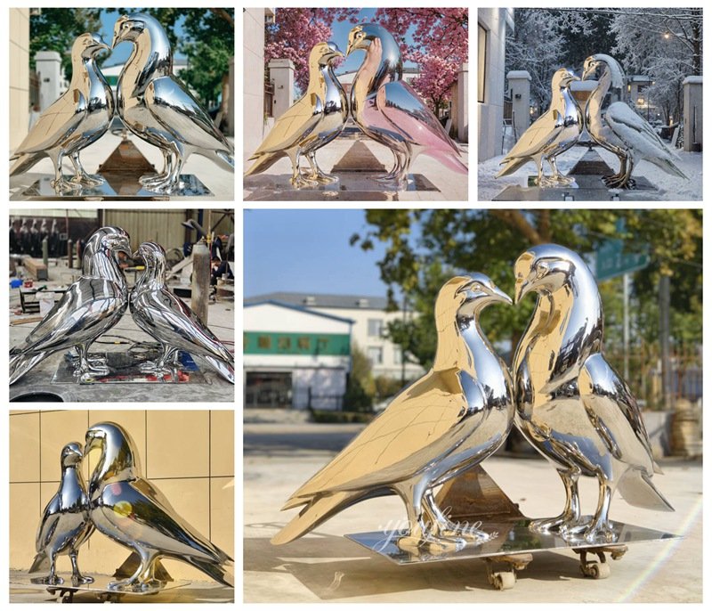 Stainless Steel Dove Sculpture Details