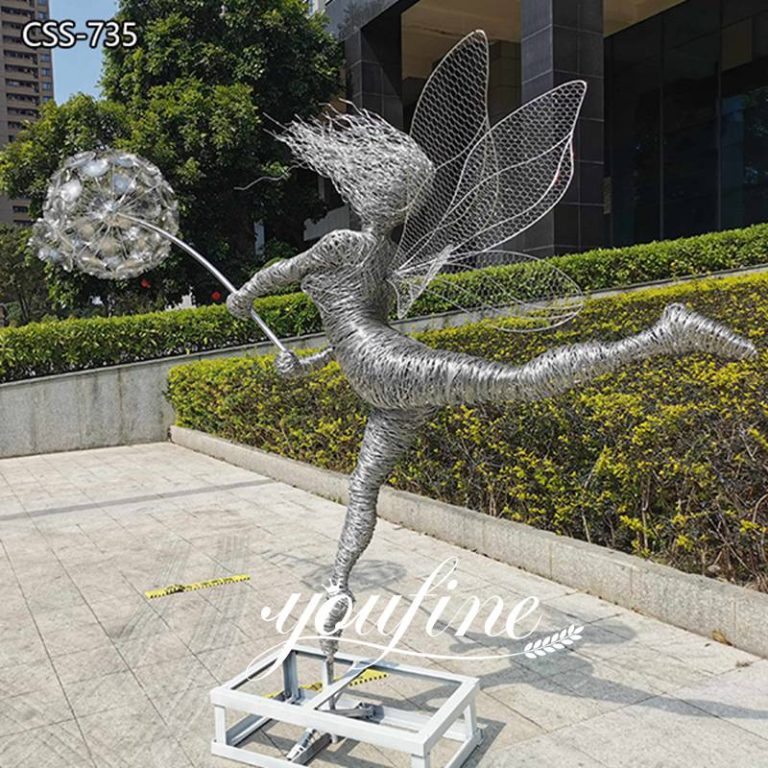 Stainless Steel Fantasy Wire Fairy Sculptures for Sale-2