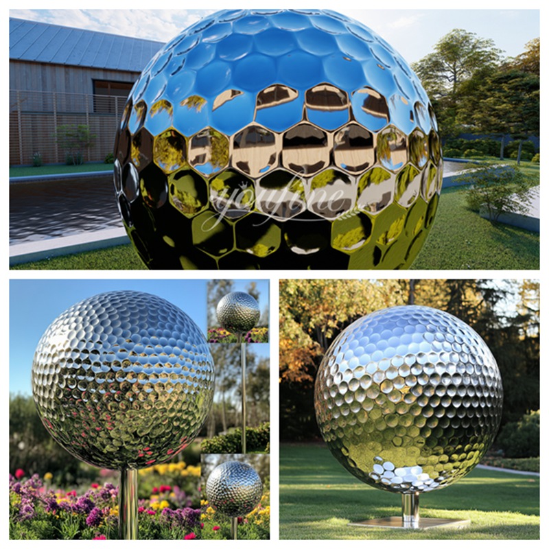 Stainless Steel Golf Ball Sculpture Details