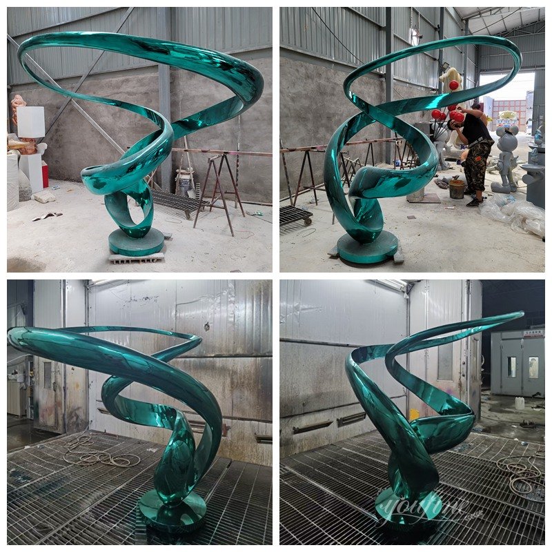 Stainless Steel Green Surround Sculpture from YouFine Factory