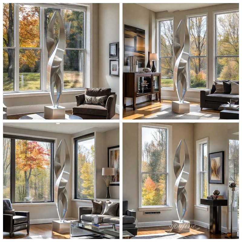 Stainless Steel Metal Large Sculpture for the Living Room