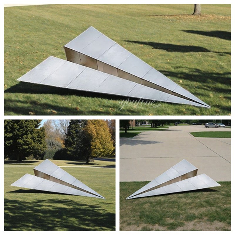 Stainless Steel Paper Airplane Sculpture Details