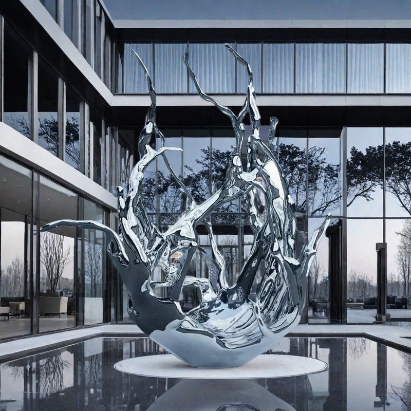 Stainless Steel Water Splash Sculpture for High-end Hotel Decoration