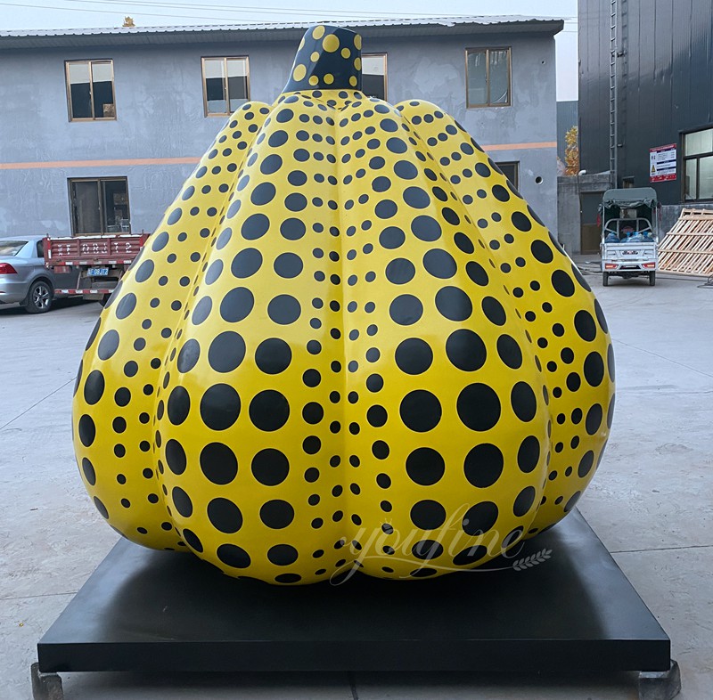 Stainless steel spotted pumpkin sculpture 