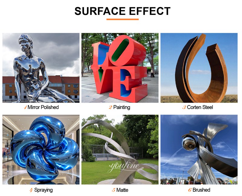 Surface treatment technical of stainless steel sculpture