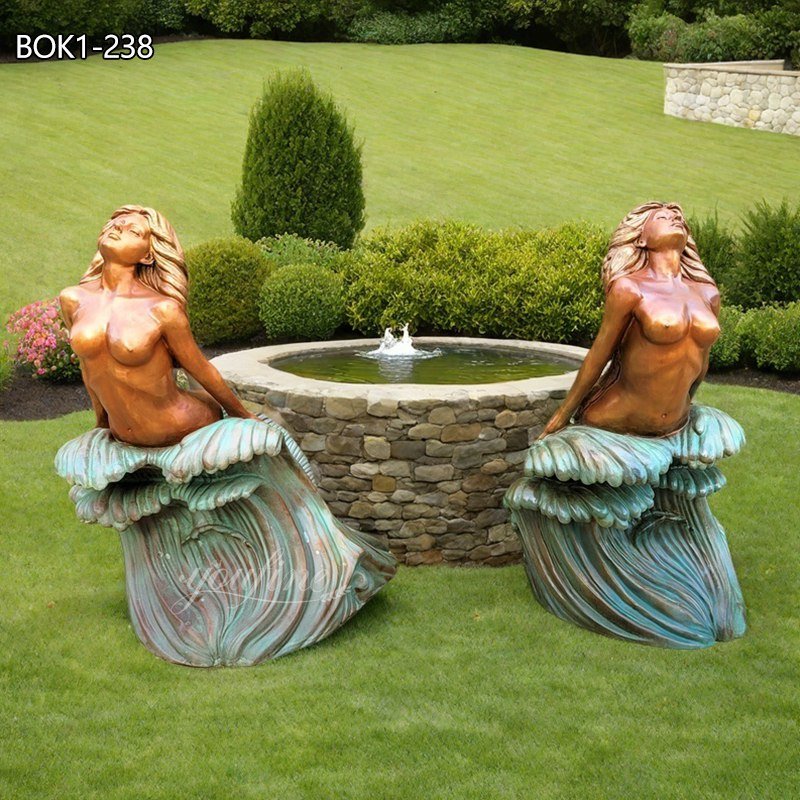 Life Size Swimming Bronze Mermaid for Lawn Ornament