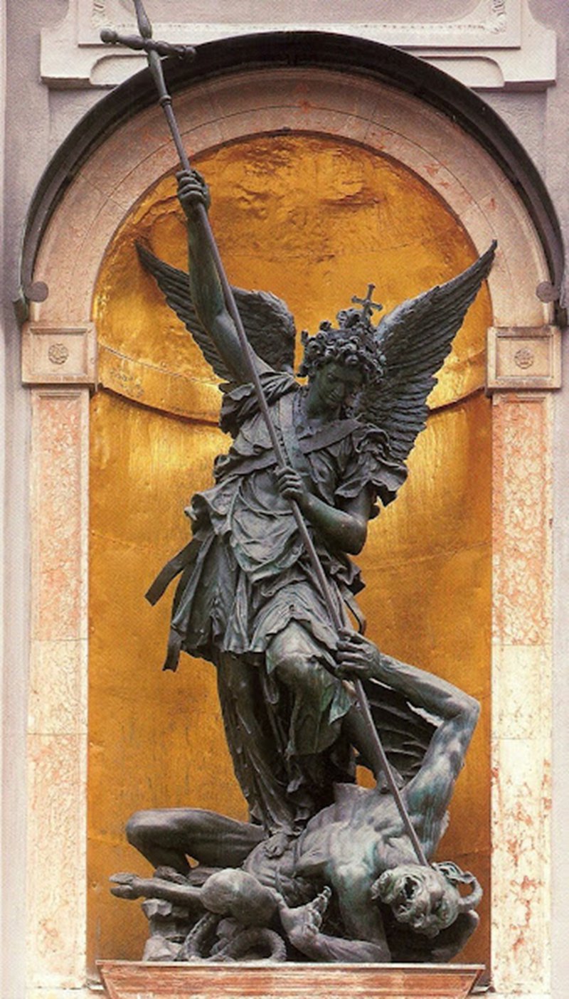 The Archangel Statue of St. Michael in Munich, Germany