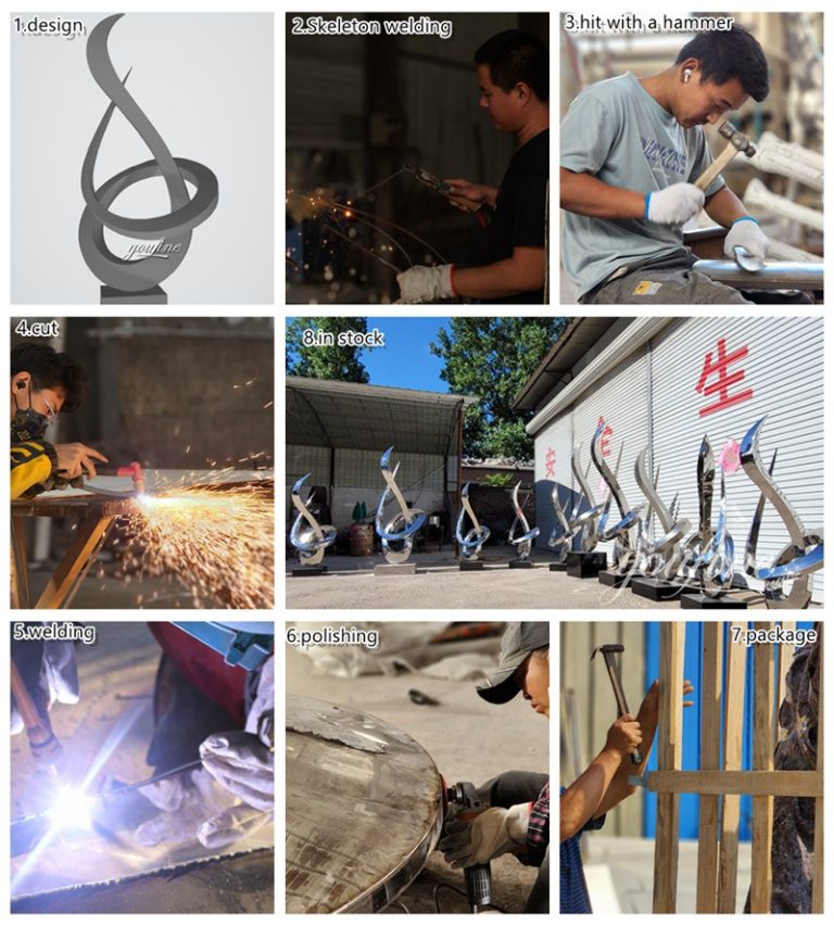 The production process of stainless steel growth sculptures