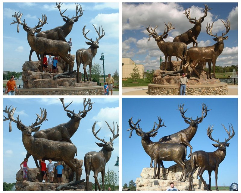 Three Deer Statues for Lawn Ornaments Application Scenes