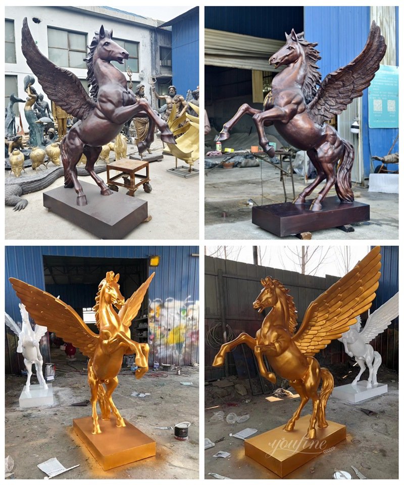 Various Color Options for Bronze Pegasus Horse Statue