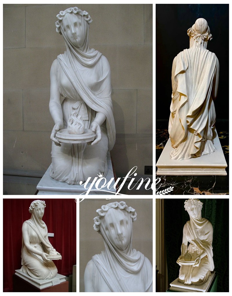 Veiled Vestal Virgin Statue Details