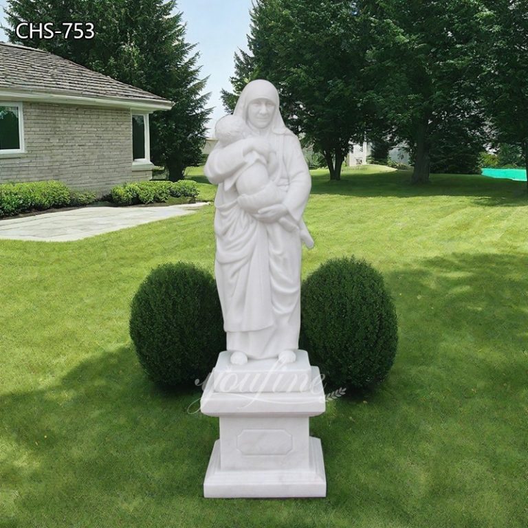 White Life Size Marble St Mother Teresa Garden Statue