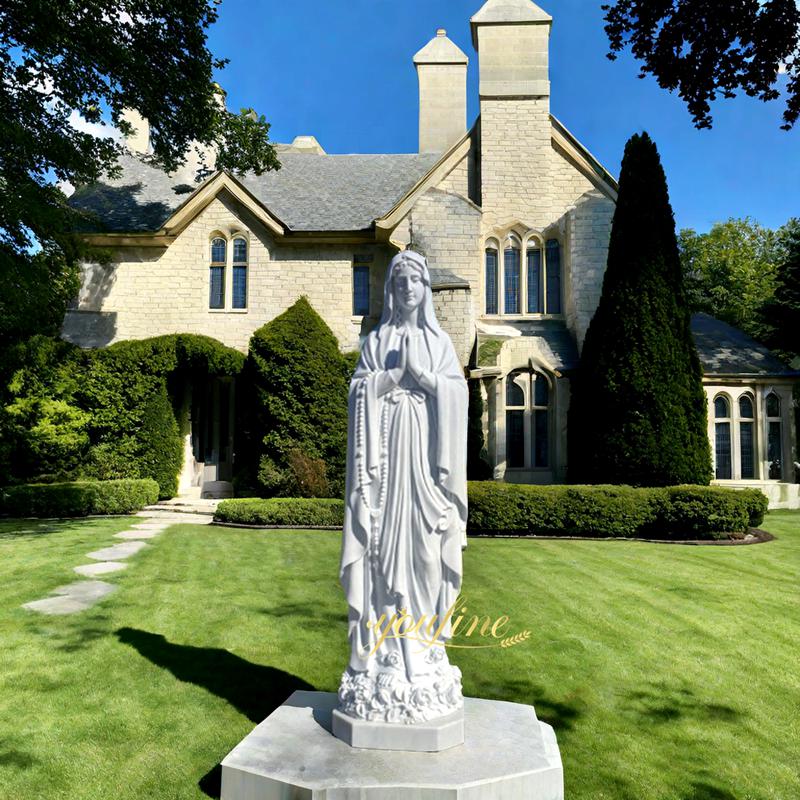 White Lourdes Statue of Mary