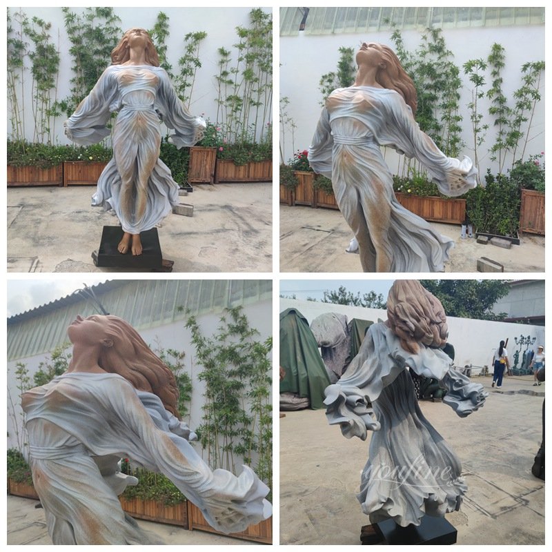 YouFine Factory Bronze Luo Li Rong Veiled Sculpture Display 