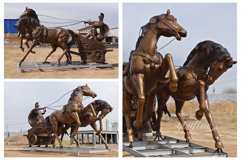 YouFine Factory Bronze Stagecoach Sculpture Display