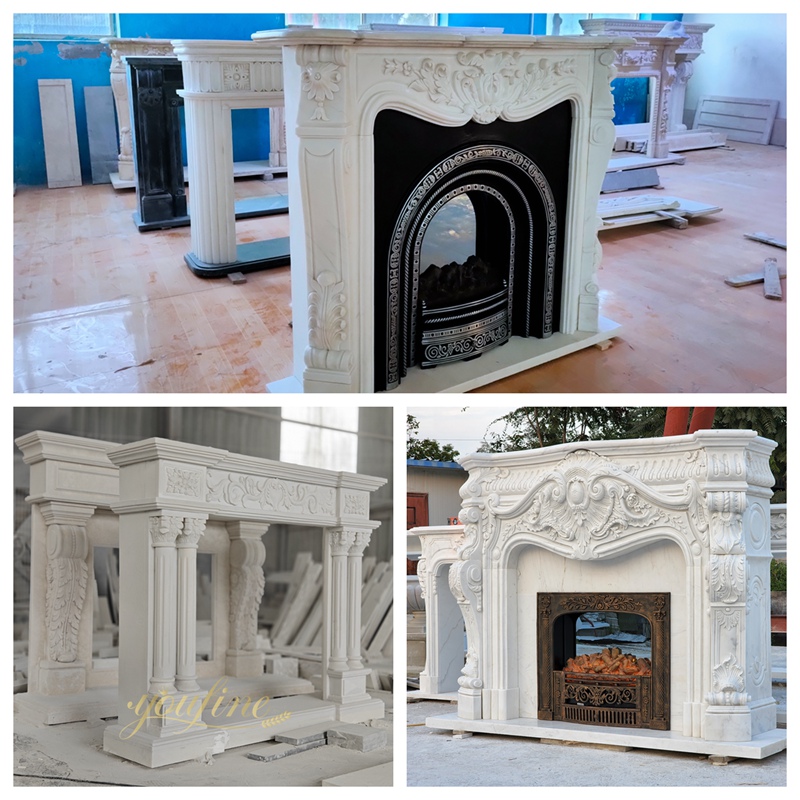 YouFine Factory marble fireplace stock