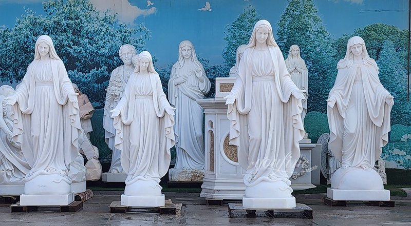 YouFine Factory more marble Virgin Mary Statues