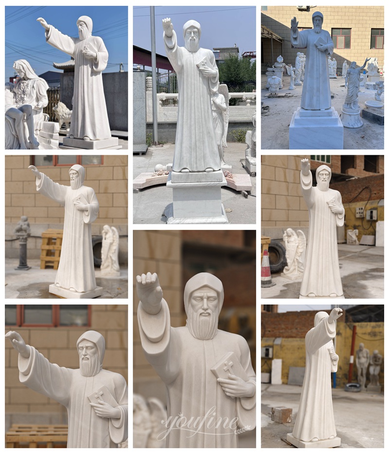 YouFine Marble St Charbel Statue Display 