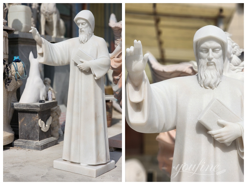 YouFine Marble St Charbel Statue Display