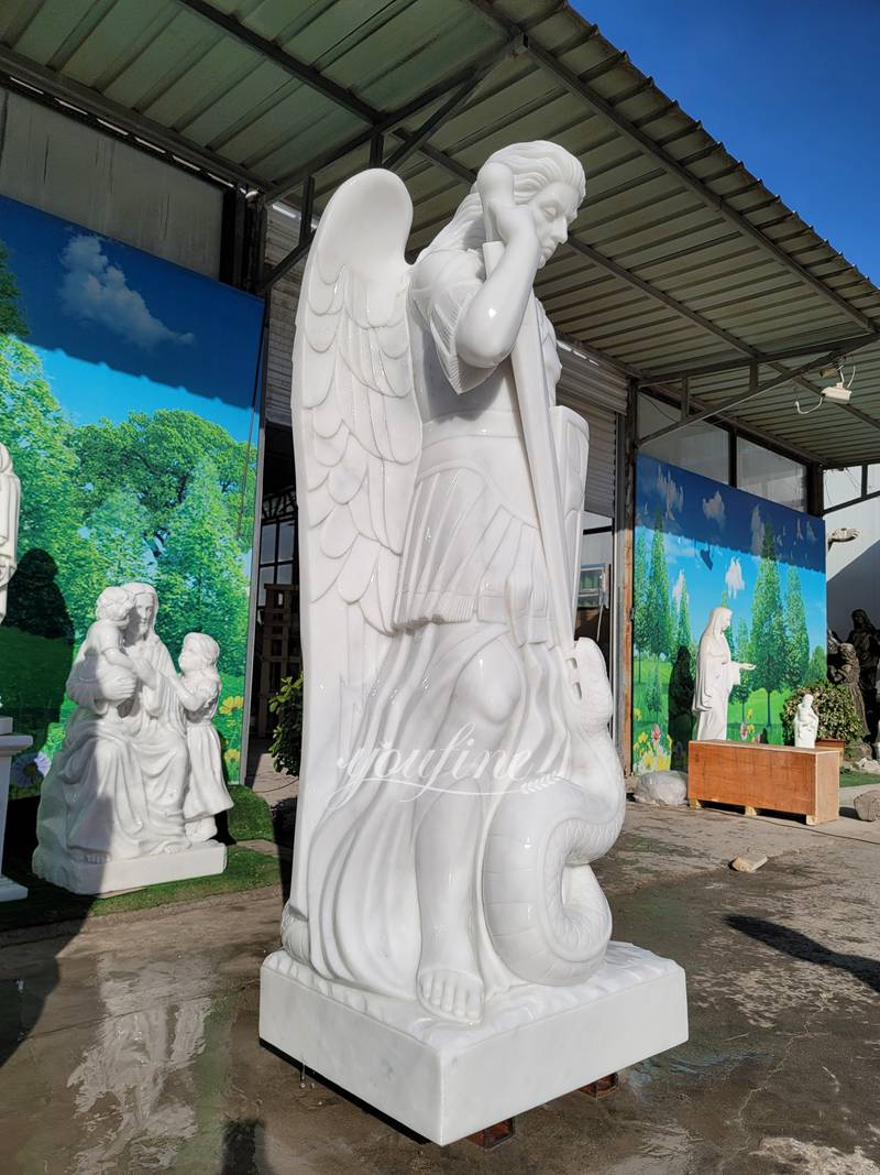 YouFine Saint Marble Michael statues factory display (2)