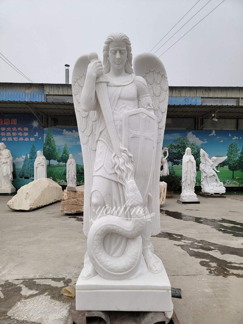 YouFine Saint Marble Michael statues factory display (3)