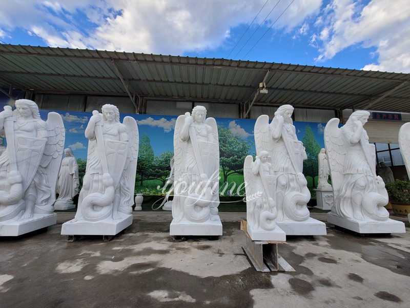 YouFine Saint Marble Michael statues factory display (4)