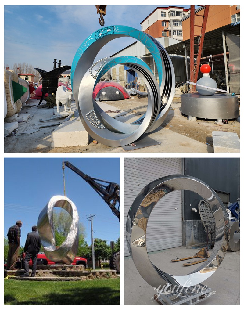 YouFine Stainless Steel Mobius Strip Sculptures Display