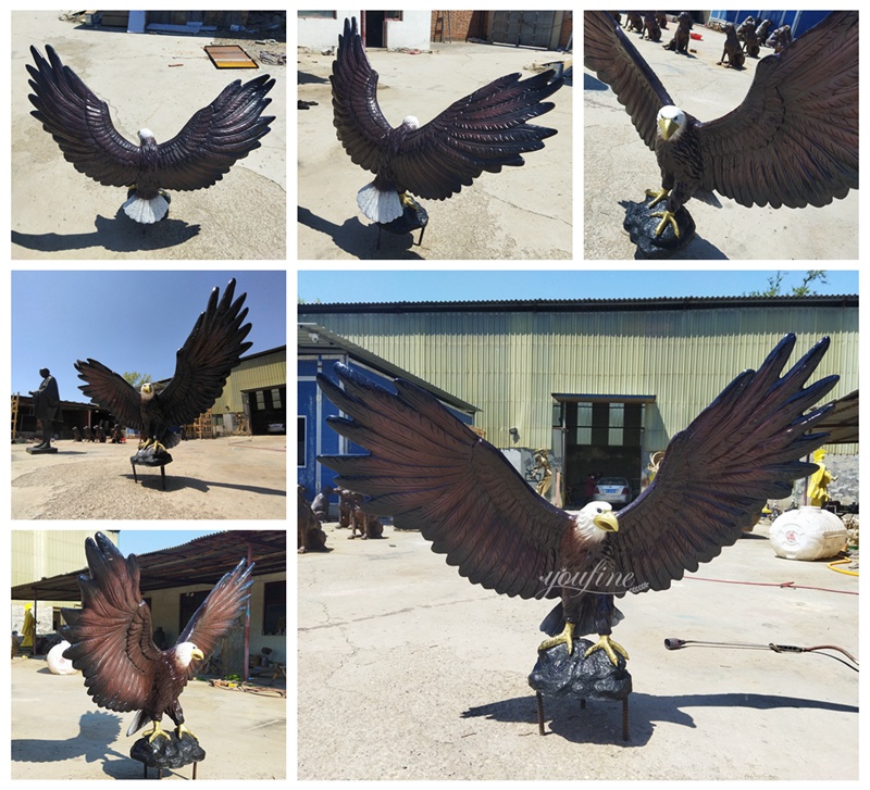 YouFine factory antique bronze eagle sculpture display