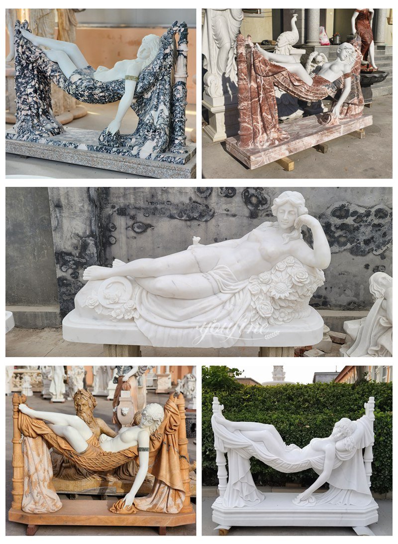 YouFine factory finished marble sleeping beauty sculptures