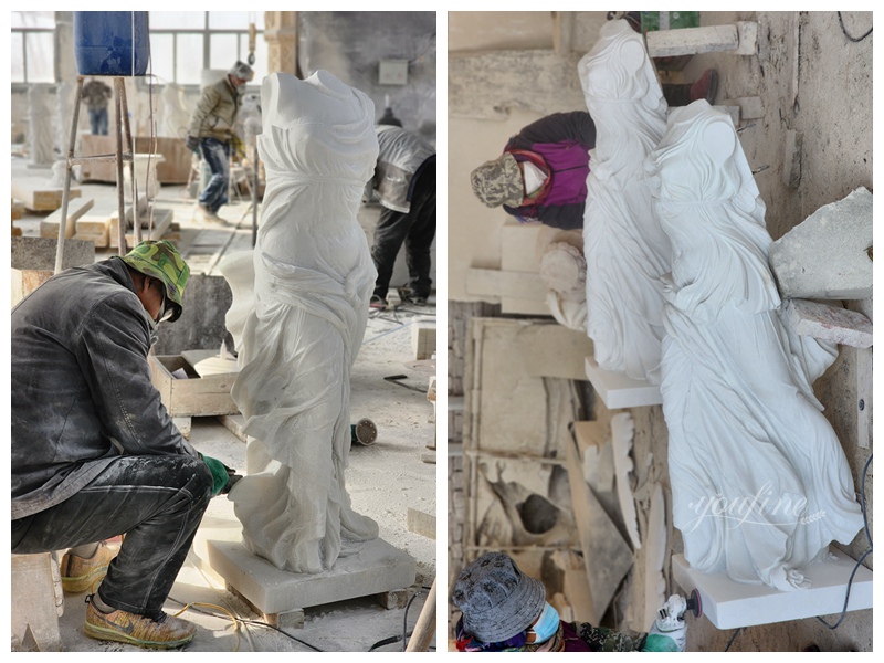 YouFine factory marble winged victory sculpture carving process