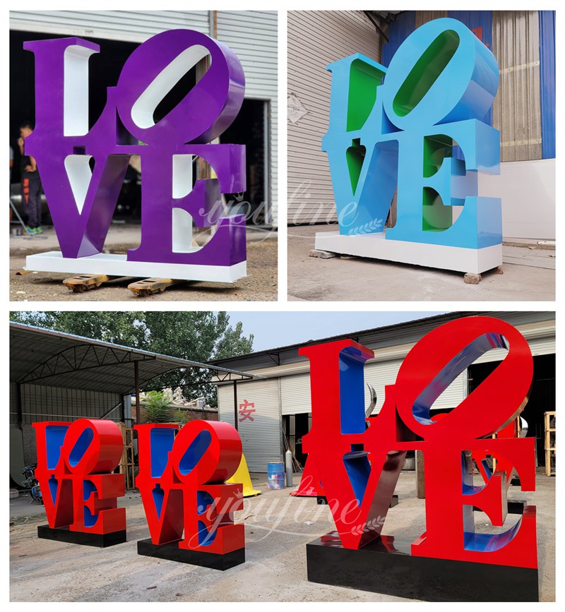 YouFine-factory-stainless-steel-love-sculpture-completed-display