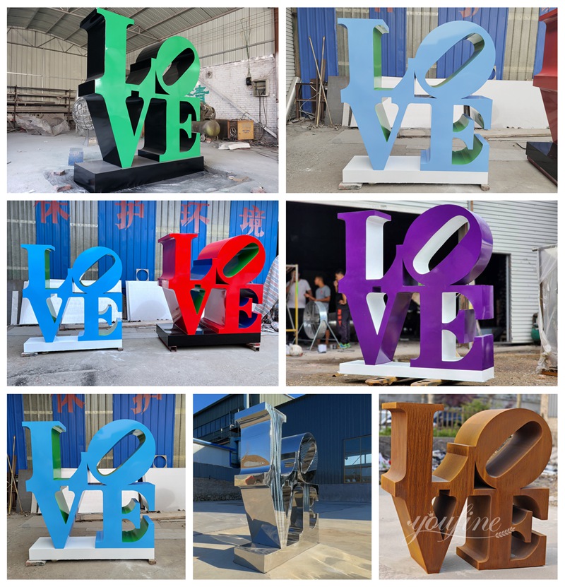 YouFine factory stainless steel love sculpture display