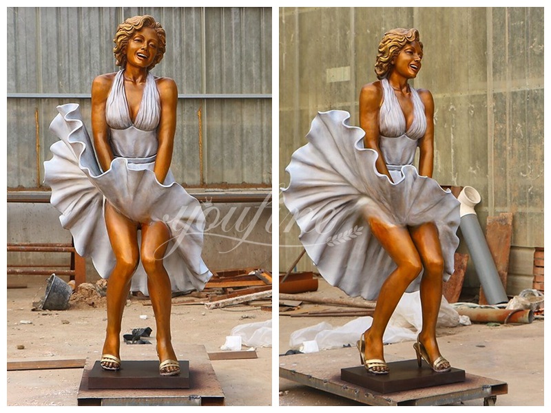 YouFine life-size Marilyn Monroe bronze statue finished display