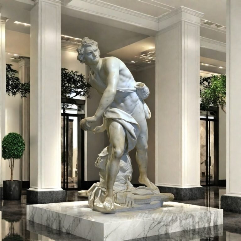 life size marble bernini david sculpture