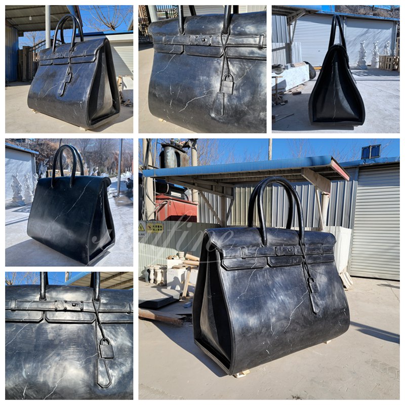 black marble Birkin bag details