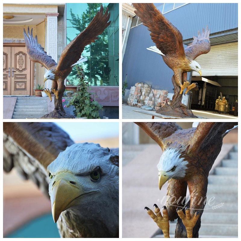 bronze american eagle sculpture details