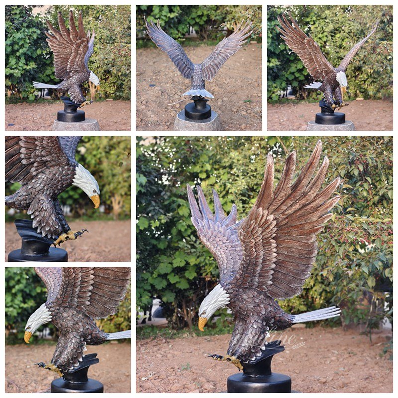 bronze bald eagle sculpture details