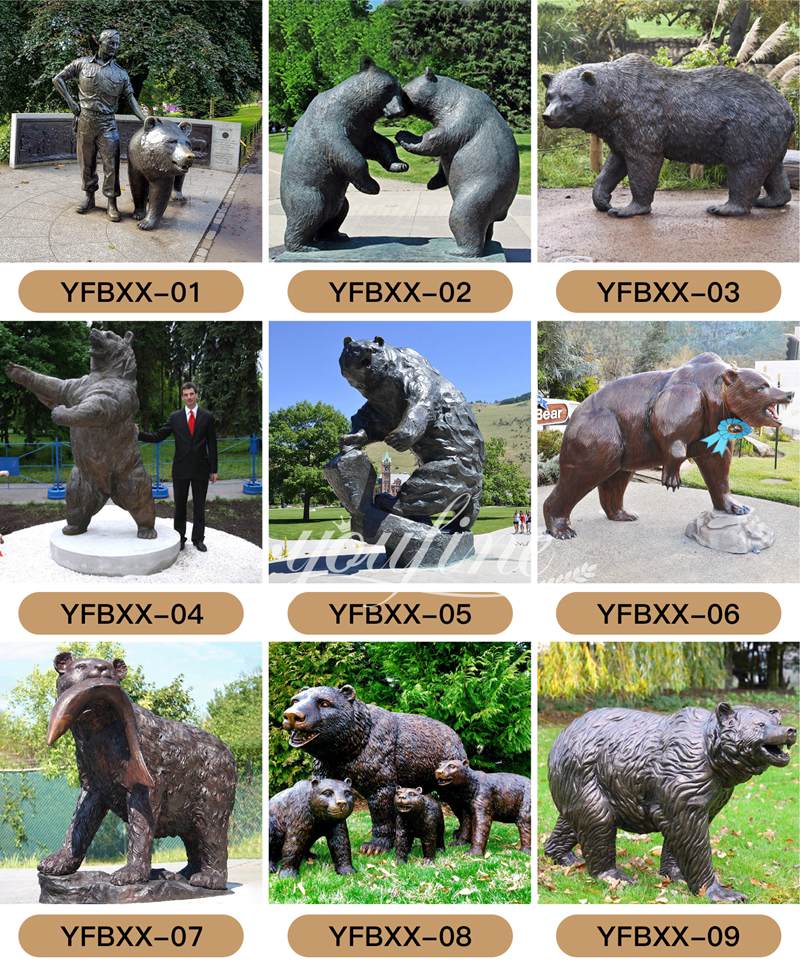 bronze bear statues (2)