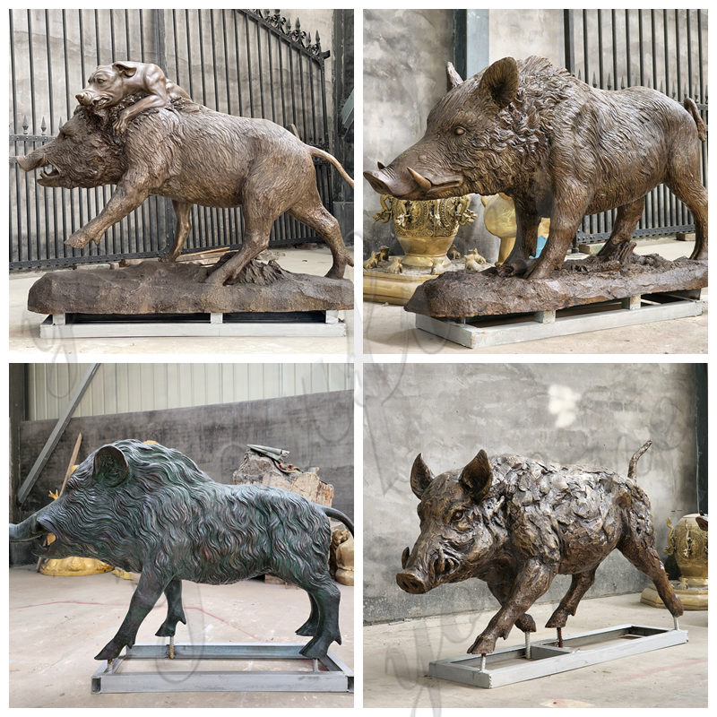 bronze boars statue