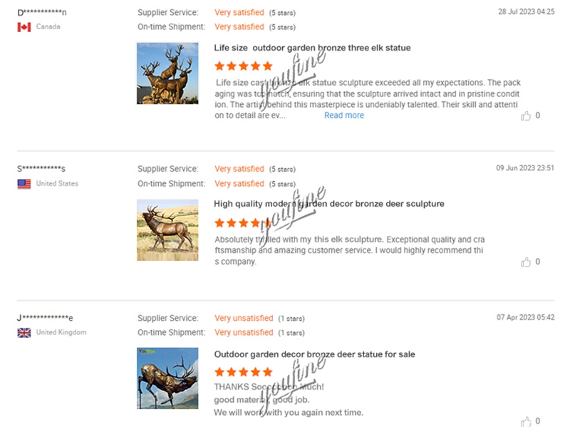 bronze elk statues customer review