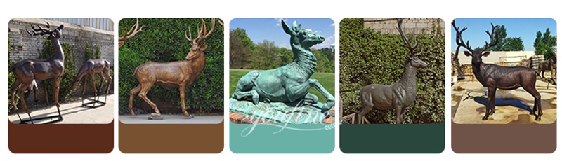 bronze elk statues more color options