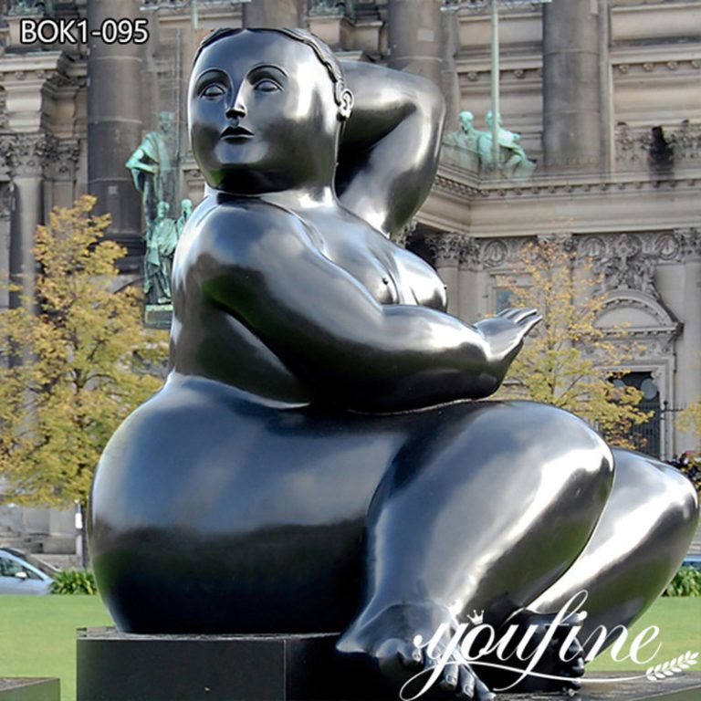 bronze fat woman statue
