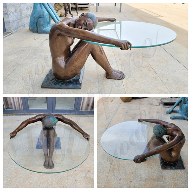 bronze girl coffee table