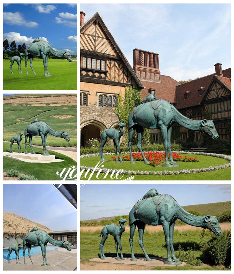 bronze life size camel statue application secnes