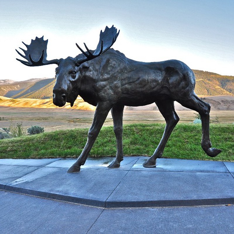 bronze moose statue