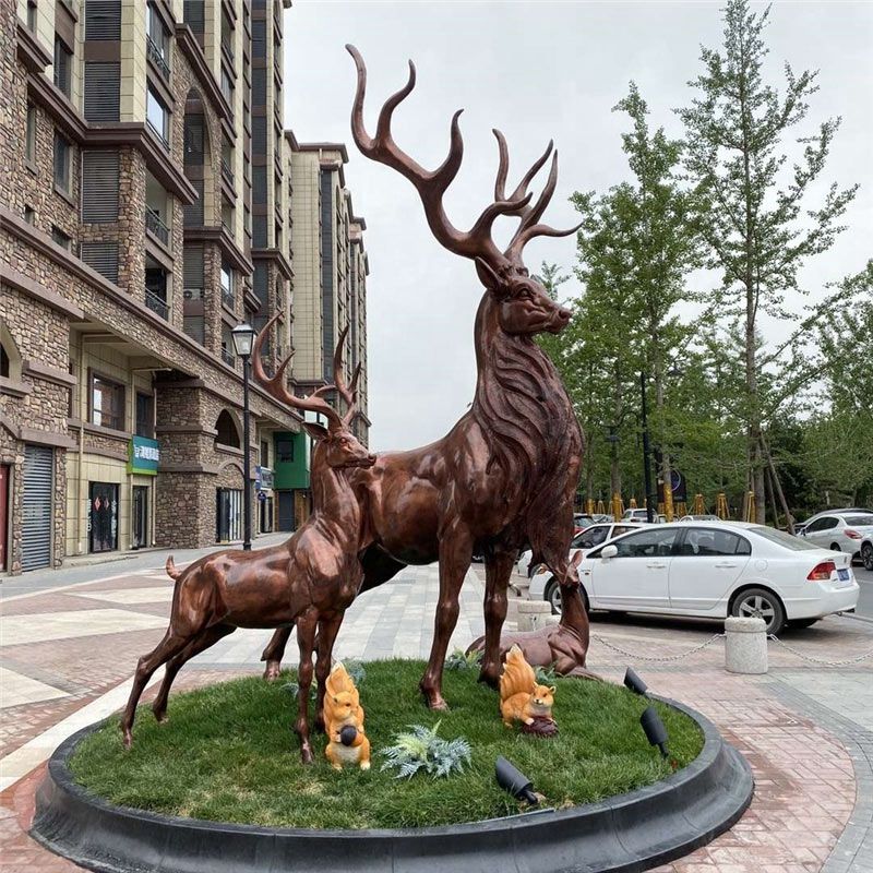 bronze reindeer statue