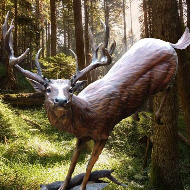 bronze whitetail deer sculpture