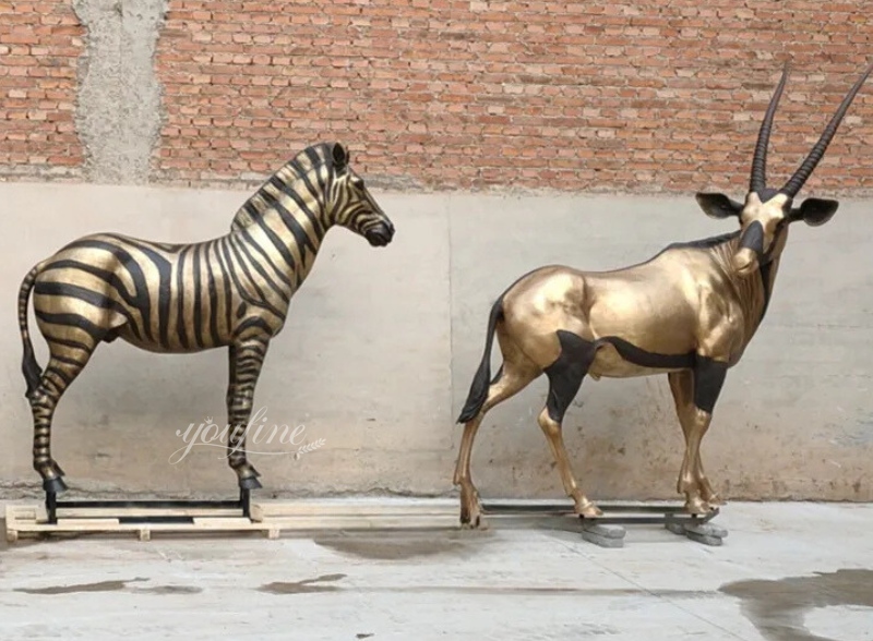 bronze zebra statue and oryx statue from the YouFine factory